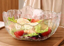 CLITON日式玻璃沙拉碗錘紋透明玻璃碗套裝大號蔬菜水果盤(pán)甜品碗3件套 曬單實(shí)拍圖