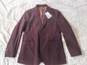 金利來(lái)（Goldlion）男裝燈芯絨豎條紋修身西服男士款秋冬商務(wù)休閑單西裝外套 酒紅-56 M 48A 曬單實(shí)拍圖