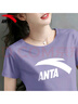 安踏（ANTA）短袖t恤女夏季款圓領(lǐng)正肩休閑時(shí)尚棉質(zhì)寬松半袖上衣跑步運動(dòng)服 -5薇薇紫【親膚透氣】 M (165) 曬單實(shí)拍圖