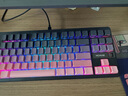 邁從（MCHOSE）K87S/G87旋鈕無(wú)線機(jī)械鍵盤電競(jìng)游戲客制化有線/藍(lán)牙三模gasket結(jié)構(gòu)全鍵熱插拔辦公 G87 黑莓粉漸變側(cè)刻 熾焰軸 曬單實(shí)拍圖