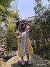 笛莎（DEESHA）童裝女童蘇博聯(lián)名連衣裙2024夏季新款兒童清新國風(fēng)印花棉布旗袍裙 黃印花 150 曬單實(shí)拍圖