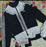 阿迪達斯 （adidas）【定制服裝】Atopos荷葉蕾絲拼接浪漫莊園長(cháng)袖外套夾克女款黑色 黑色 XS 曬單實(shí)拍圖