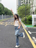 衣品天成高端復(fù)古牛仔褲女2025夏季薄款高腰寬松休閑闊腿褲拖地彎刀褲子女 曬單實拍圖