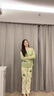 金多金2025新款純棉睡衣女春秋季長袖帶胸墊休閑女士家居服套裝100全棉 W5154 無胸墊 L 【100-120斤】 曬單實拍圖