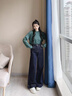 浪莎牛仔褲女2025年春秋新款寬松闊腿褲小個(gè)子丹寧藍顯瘦休閑直筒褲 曬單實(shí)拍圖