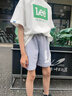 Lee童裝夏季兒童短褲2025新款男女中大童休閑運(yùn)動(dòng)褲學(xué)生防潑水五分褲 灰色 （100%棉） 165 cm 曬單實(shí)拍圖