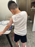 頂瓜瓜兒童背心純棉男童背心內(nèi)穿打底上衣全棉男孩小背心百搭 白色 160  曬單實(shí)拍圖
