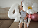 新新精藝 生日?qǐng)鼍安贾门⑸諝馇蜓b飾兒童桌飄寶寶周歲生日快樂粉色 曬單實(shí)拍圖
