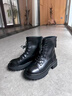 ZHR馬丁靴女秋冬復古厚底女靴英倫風(fēng)系帶百搭短靴子女 EH96 黑色 37 曬單實(shí)拍圖