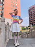 班尼路童裝女童裙子夏季兒童半身裙2025年新款洋氣學(xué)院風(fēng)短裙JK百褶裙 淺紫 BNL圓圈貓咪紫QS 110 曬單實拍圖