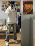 卡圖弛字母印花潮流連帽衛(wèi)衣男春秋季高級感痞帥百搭上衣服寬松休閑外套 白灰色 XL 【建議120-140斤】 曬單實拍圖