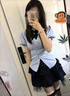 唐思薇辣妹套裝短袖襯衫上衣女夏季jk制服女蓬蓬短裙半身裙減齡兩件套裝 青灰襯衫+領(lǐng)結(jié)+蕾絲邊蓬蓬裙  M 建議90-105斤 曬單實(shí)拍圖