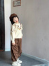 G.DUCKKIDS女童套裝春秋季2025新款洋氣兒童裝春裝時髦衛(wèi)衣女孩寶寶初春炸街 咖色aegieia 90 cm 曬單實拍圖