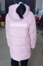 波司登（BOSIDENG）【反季】冬季羽絨服兒童出游中長款過膝連帽加厚新國標(biāo)90絨外套 冰原粉1753 165 /84A 曬單實(shí)拍圖