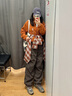 優(yōu)衣庫女裝HEATTECH保暖休閑長(cháng)褲/闊感褲松緊寬松百搭470732 39 棕黑色 3XL /175/88B 曬單實(shí)拍圖
