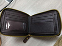 萊樞匯男士錢(qián)包短款高級感復古拉鏈包零錢(qián)收納卡包 搭扣錢(qián)包淺棕色 曬單實(shí)拍圖