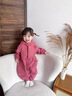 班喜迪嬰兒衣服秋裝嬰幼兒連體衣連帽女寶寶外出服春秋洋氣外套哈衣爬服 玫紅 90cm 曬單實(shí)拍圖
