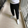 予瑾矮個子夏季八分男褲九分休閑褲男生高彈純色簡約款褲潮流新款百搭 862黑色 2XL 建議140-155斤 曬單實拍圖