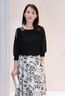 歌力思（ELLASSAY）2025早秋新款鎏金郁金香珠飾簡約氣質(zhì)針織衫女EWF363M01400 經(jīng)典黑 S 曬單實拍圖