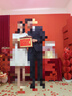 慶喜良緣 訂婚書木質(zhì)相框訂婚書結(jié)婚手寫高檔訂婚布置擺件用品長款 曬單實拍圖