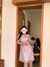 MsShe【新中式國風(fēng)】大碼女裝2025夏裝胖mm提花釘珠顯瘦連衣裙子 柔霧粉色25年8月20日到貨 XL 曬單實拍圖