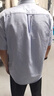 無印良品（MUJI）男式 棉水洗牛津紐扣領短袖襯衫 休閑百搭 純棉全棉 男士襯衣外套 薩克森藍 S（165/84A） 曬單實拍圖