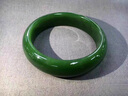 拾想新疆收藏和田玉碧玉手鐲無(wú)黑點(diǎn)菠菜綠碧玉手鐲媽媽款玉鐲子附證書(shū) 圈口58mm 曬單實(shí)拍圖