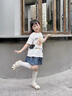 女童夏套裝2025新款夏季洋氣女孩印花T恤蛋糕裙兩件套巨好看夏裝 套裝【T恤+短裙】 120 曬單實(shí)拍圖