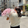 百思圖25夏休閑通勤一字拖粗跟女拖鞋TS110BT5 米白色 37 曬單實拍圖