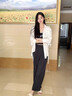 冰絲奶芙山本褲女夏季薄款2025新款休閑小個(gè)子肌理感白色闊腿褲子 黑色-常規(guī)款 L 建議（111-125斤） 曬單實(shí)拍圖