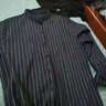 皮爾卡丹（pierre cardin）立領(lǐng)襯衫男長(cháng)袖春秋季新款條紋休閑男裝中年無(wú)領(lǐng)免燙秋裝襯衣 蘭灰 16590斤-110斤 曬單實(shí)拍圖