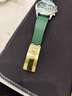 適配勞力士表帶橡膠原裝迪通拿游艇名仕日志黑綠水鬼硅膠表帶20 原裝款綠色【金扣】 20mm－送安裝工具 曬單實(shí)拍圖