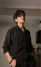 安初夏黑色休閑西服套裝男士春秋季英倫風(fēng)一套雅痞帥男裝外套高級感西裝 西服+白襯衫+西褲+領(lǐng)帶 L 曬單實拍圖