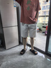 我的速度休閑短褲男夏季外穿夏天純棉松緊腰中褲寬松馬褲過膝男士五分褲子 白色 2XL 曬單實(shí)拍圖