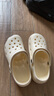 名創(chuàng)優(yōu)品（MINISO）洞洞鞋男女夏季外穿沙灘涼鞋防滑厚底踩屎感包頭涼拖鞋白色36-37 曬單實(shí)拍圖