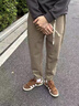 褲子男秋冬季男士運動休閑顯瘦春秋新款潮牌衛(wèi)長褲男束腳抽繩褲 CSFK97卡其色 M 【80-100斤】 曬單實拍圖