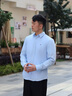 Tommy Hilfiger秋冬男裝純棉府綢商務(wù)休閑通勤正裝簡(jiǎn)約修身長(cháng)袖襯衫外套 淺藍色C3Q XL （推薦：155-170斤） 曬單實(shí)拍圖