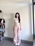 樂(lè)雅秀粉色高腰牛仔褲女2025新款春夏寬松直筒褲設(shè)計(jì)感減齡顯白闊腿褲子 粉色 M 建議100-115斤 曬單實(shí)拍圖