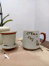 一念方圓汝窯貓咪茶杯陶瓷過(guò)濾茶水分離杯辦公室泡茶杯個(gè)人專(zhuān)用杯子定制LG 米黃汝窯辦公杯-桂花貓【簡(jiǎn)裝】 曬單實(shí)拍圖