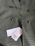 哥弟真的好（GIRDEAR）女裝復(fù)古雙排扣寬松格紋西裝西服女A400715 綠格 M (3碼) 曬單實(shí)拍圖