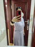 佐丹奴抗皺保型連衣裙女易打理假兩件收腰圓領(lǐng)短袖裙子女05465469 84光影紫 XL 曬單實(shí)拍圖