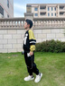 G.DUCKKIDS兒童裝男童春秋裝套裝2024新款春秋款衛衣大童男孩運動(dòng)酷帥氣春季 黑色 160cm 曬單實(shí)拍圖