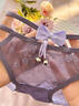 顏蓓薇情趣蕾絲性感內褲女蝴蝶結鈴鐺內衣丁字褲衩女純欲免脫三角短褲頭 306淺紫 1條 L 【120-150斤】 曬單實(shí)拍圖