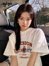 MJ STYLE純棉短袖T恤男女2025年夏季寬松休閑百搭美式復(fù)古風(fēng)辣妹半袖上衣 曬單實(shí)拍圖