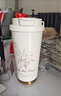 瓷魂 保溫杯吸管杯316不銹鋼內膽高顏值花茶杯便攜車(chē)載水杯 鈴蘭500ml 曬單實(shí)拍圖