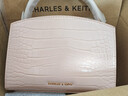 CHARLES&KEITH鱷魚紋凱莉包手提斜挎婚包包女包生日禮物CK2-50270880-1 Light Pink淺粉色（新色） S 曬單實拍圖