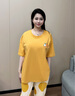 胸墊睡衣女2025年新款夏季仿棉短袖長褲少女家居服套裝防凸點柔軟 8212黃橘子 【胸墊款】 L 【建議110-140斤】2碼 曬單實拍圖