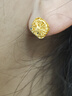 中國黃金小方糖黃金耳釘女999足金七夕情人節(jié)禮物送女朋友老婆 （金重約2.2g）直針拉絲小方糖耳釘 曬單實拍圖