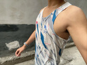 OMG運動(dòng)跑步背心男訓練服印花吸濕排汗透氣徒步輕量夏季健身衣服 疾風(fēng)藍 XL 曬單實(shí)拍圖