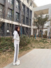 翊尚美運(yùn)動褲女秋季2025新款休閑闊腿褲女高腰寬松條紋顯瘦棉質(zhì)美式衛(wèi)褲 白灰色【升級抗起球款】 XL【適合126-145斤】 【活動中】 曬單實(shí)拍圖